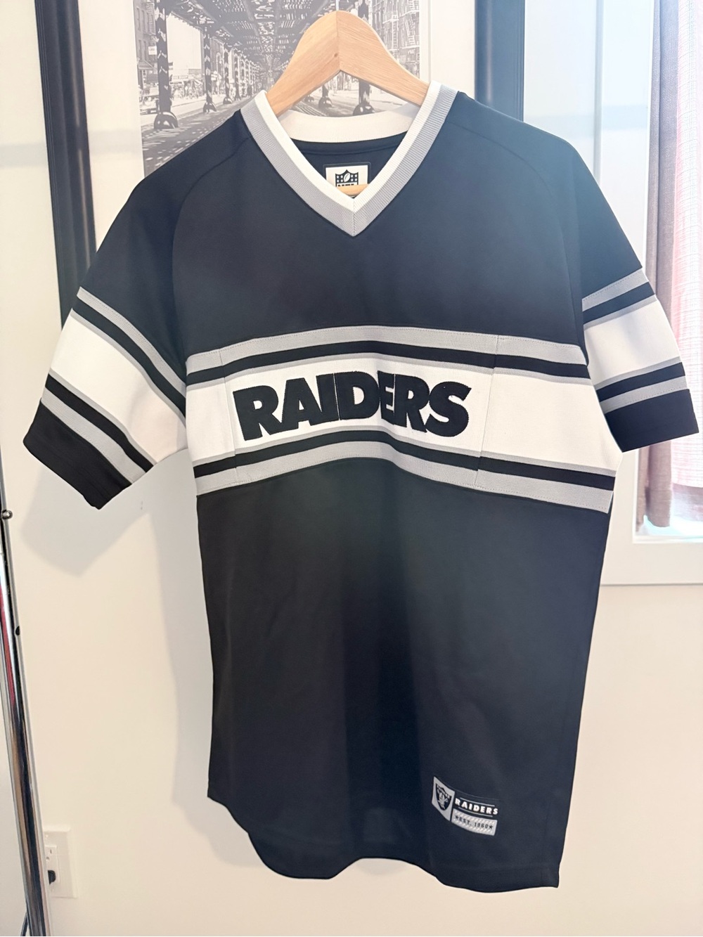 Raiders Black & White V-Neck Team Jersey
